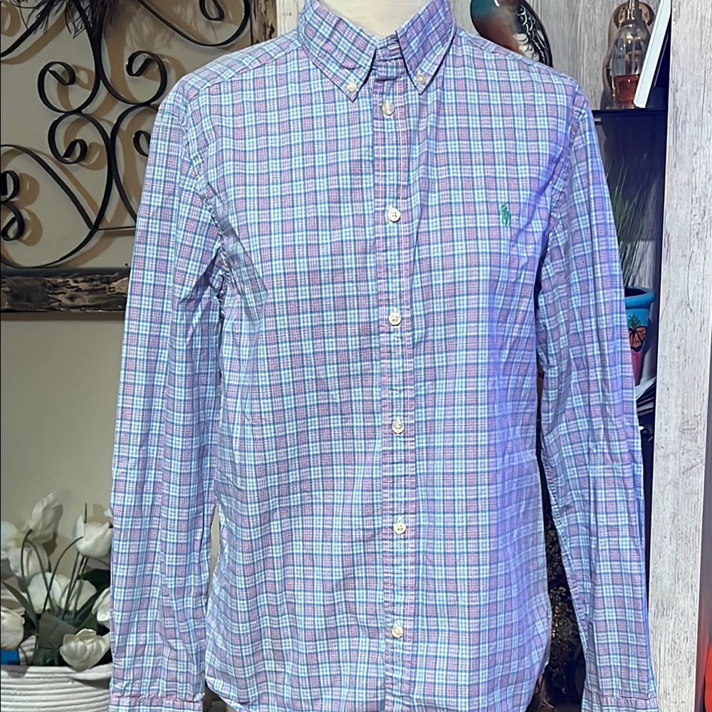 Ralph Lauren Blue, Purple and Pink Button Down Shirt XL